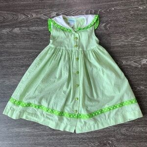 FunTasia seersucker green dress. Made in USA